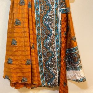 Silk Reversible  Wrap Skirt